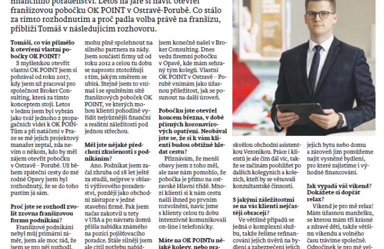 Z tváře reklamního spotu k franšízovým pobočkám OK Point skutečným majitelem jedné z nich