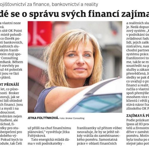 Pojišťovnictví vyměnila za finance, bankovnictví a reality