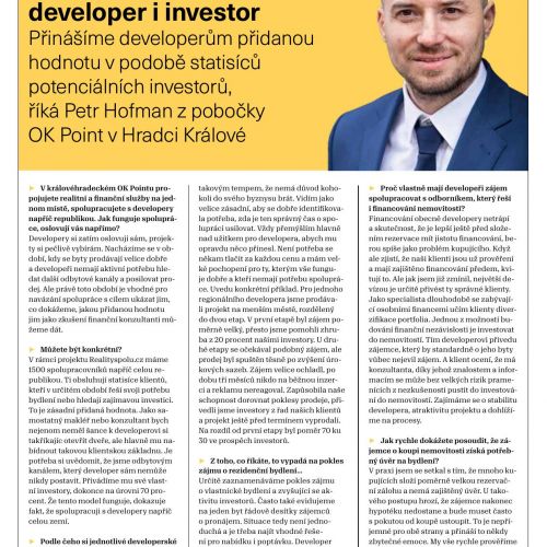 Naším klientem je developer i investor