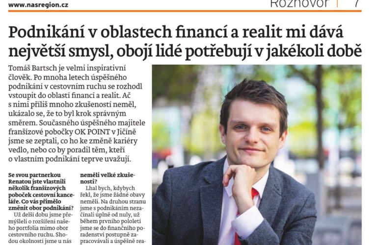 Podnikání v oblastech financí a realit mi dává největší smysl, obojí lidé potřebují v jakékoli době